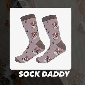 NWT Sock Daddy Bulldog Crew Socks